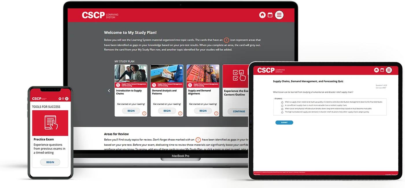 Plan d’étude CSCP sur ordinateur, tablette et mobile
