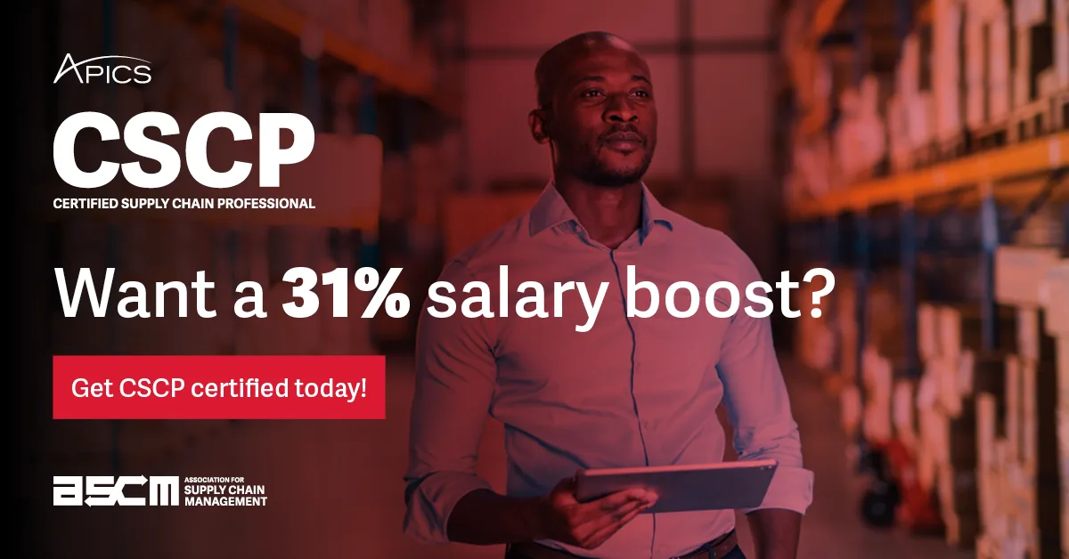 APICS CSCP — +31 % de salaire* (ASCM 2024 Salary and Career Report)