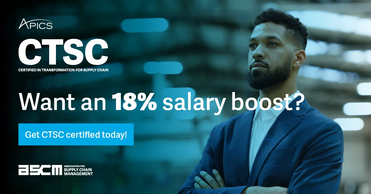 APICS CTSC — +18 % de salaire (APICS)* (ASCM 2024 Salary and Career Report)